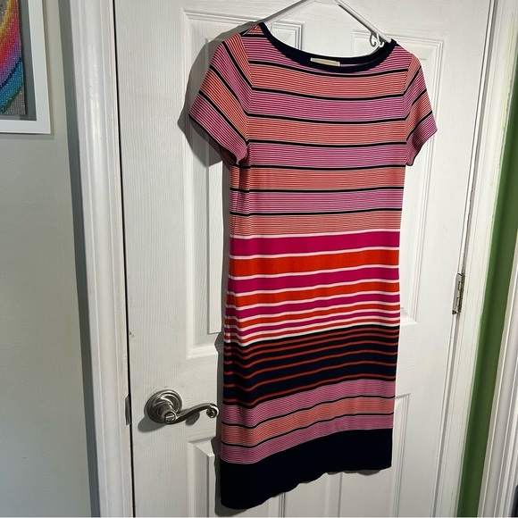 Michael Kors womens short sleeve t-shirt sundress Sz XS Colorful Stripped dress - Picture 4 of 14